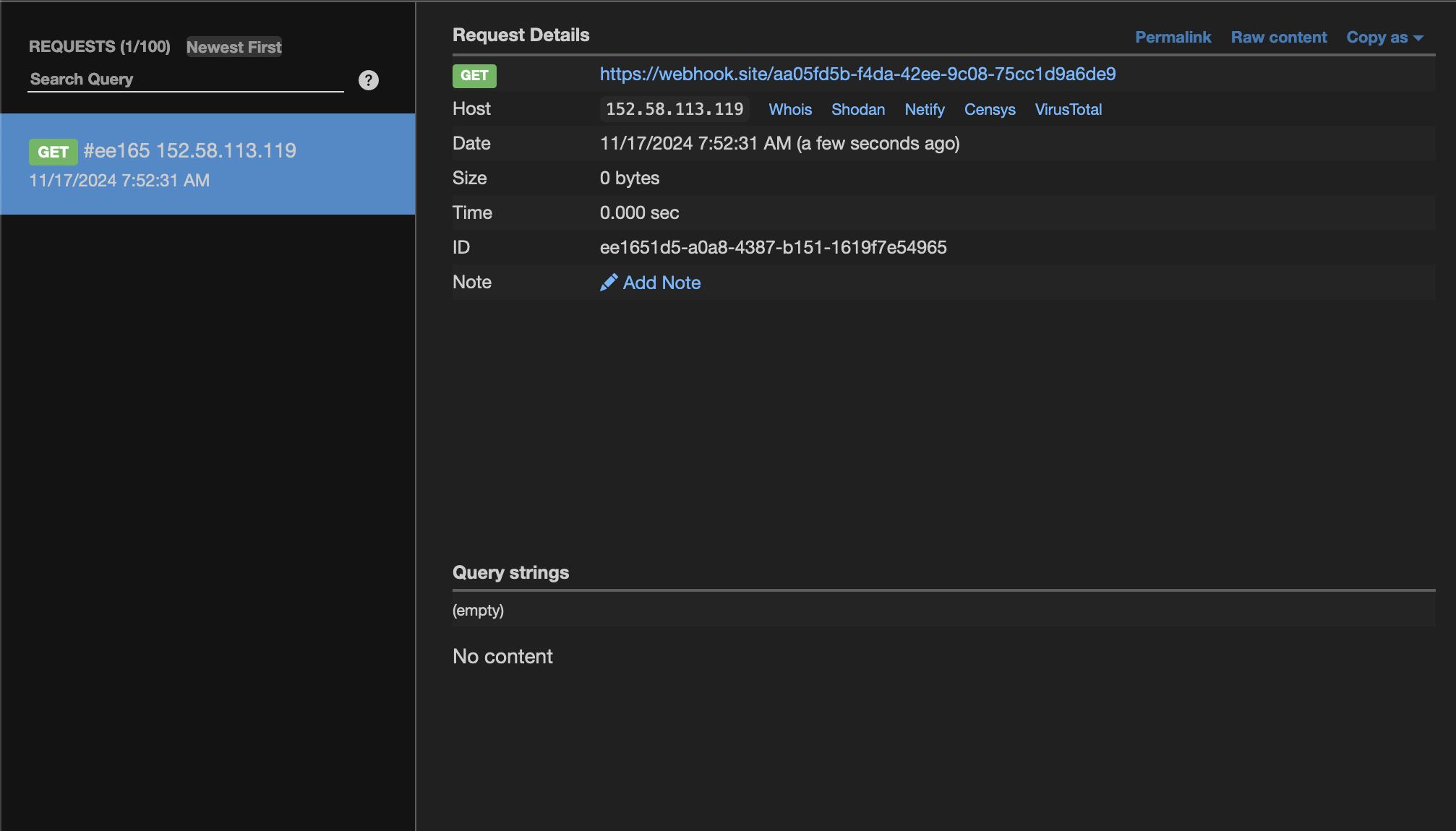 Webhook Request